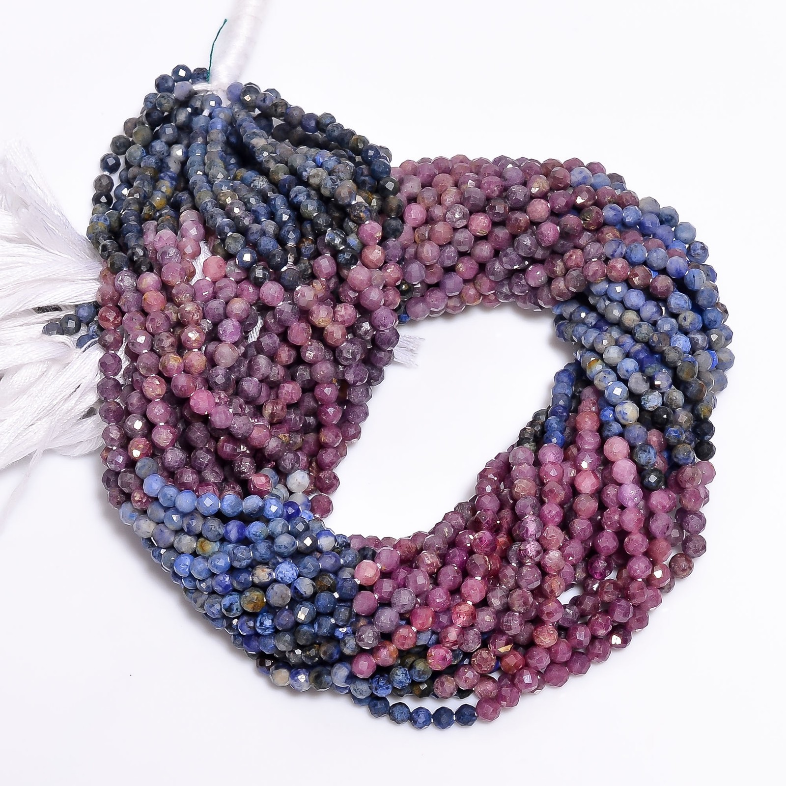 Natural Sapphire Shaded Gemstone Rondelle Faceted Beads 3 mm Strand 12.5″ UGB286