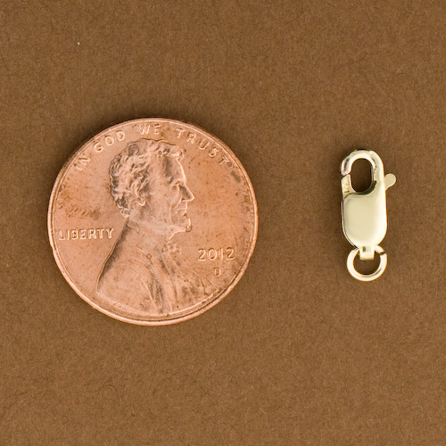 1pc, 14kt Gold Lobster Claw Clasp, Trigger Clasps, Genuine,10mm Long, 14kt Gold