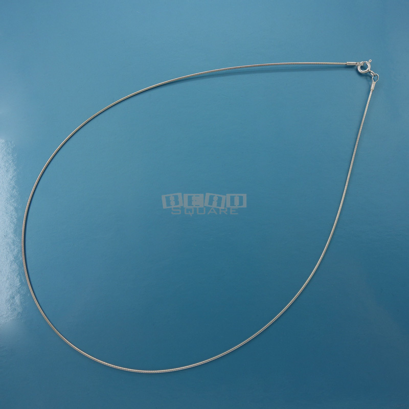 .925 Sterling Silver Wire Omega Necklace w/Spring Ring Clasp [16″ or 18″]
