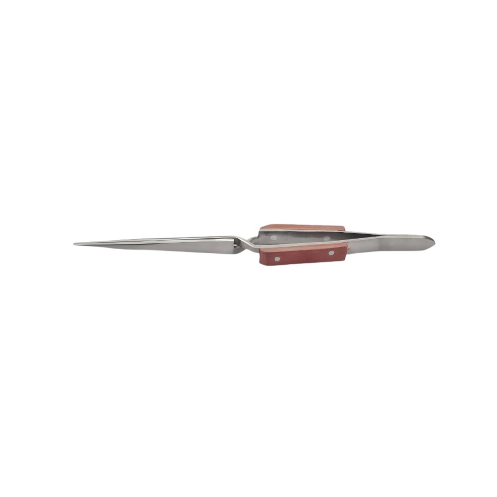 Set of 6 Cross Lock Fiber Grip Tweezers Self Closing 6-1/2″ Bent & Straight Tip