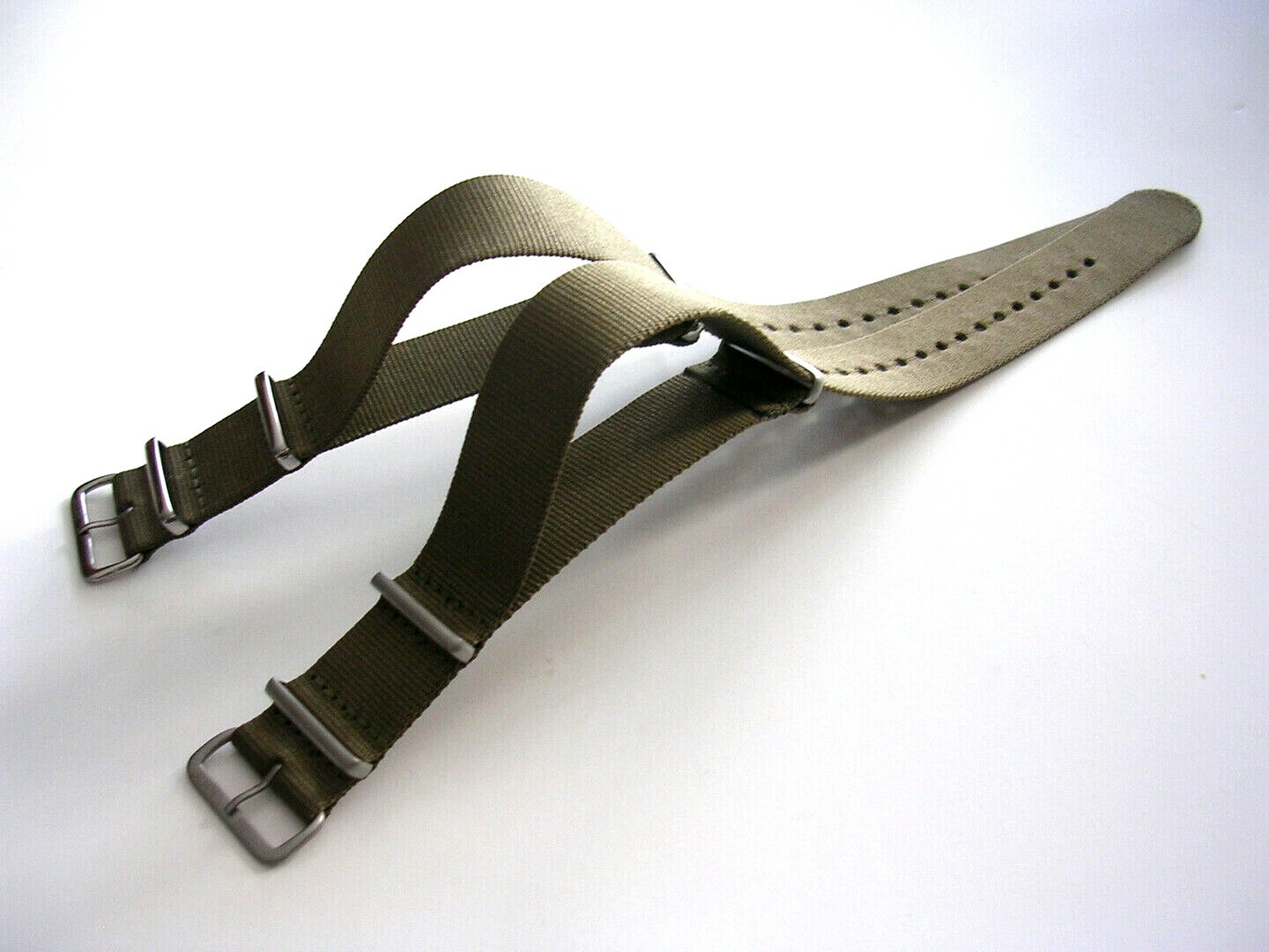 NATO G10 ® Khaki Green HD nylon Military PVD watch band RAF strap bond IW SUISSE
