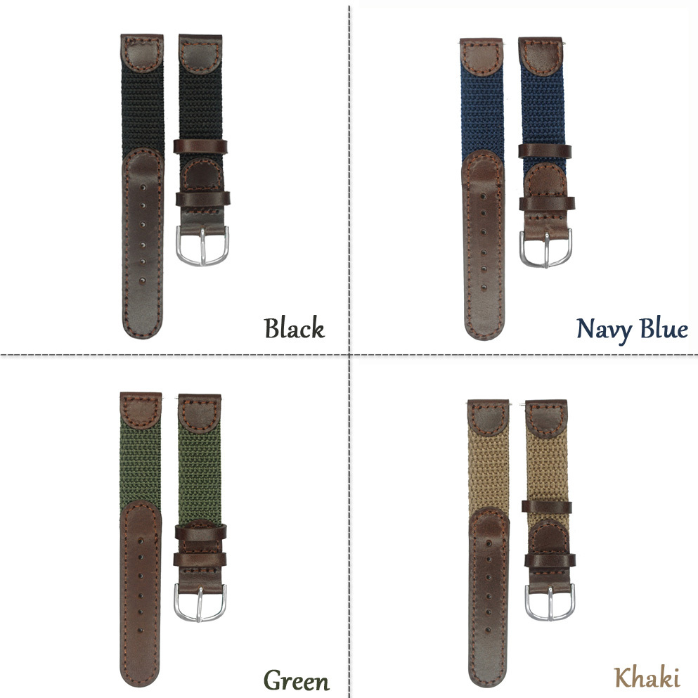 16mm 17mm 18mm 19mm 20mm 22mm 24mm Genuine Leather Nylon Watch Strap Watch Band