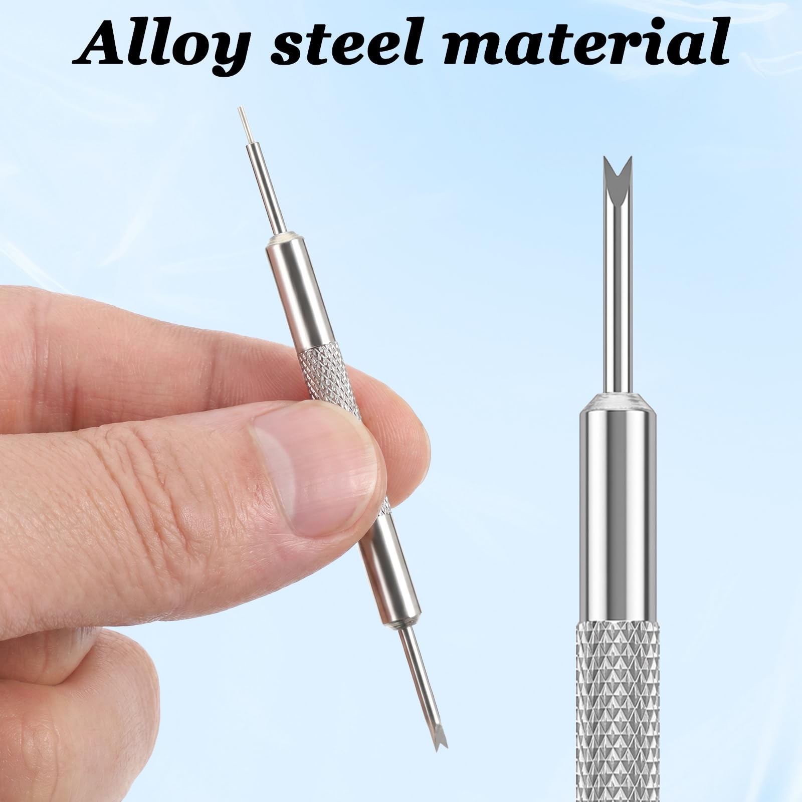 Mabor 3 Pack Stainless Steel Spring Bar Tool Double-Ended Watch Band Silver