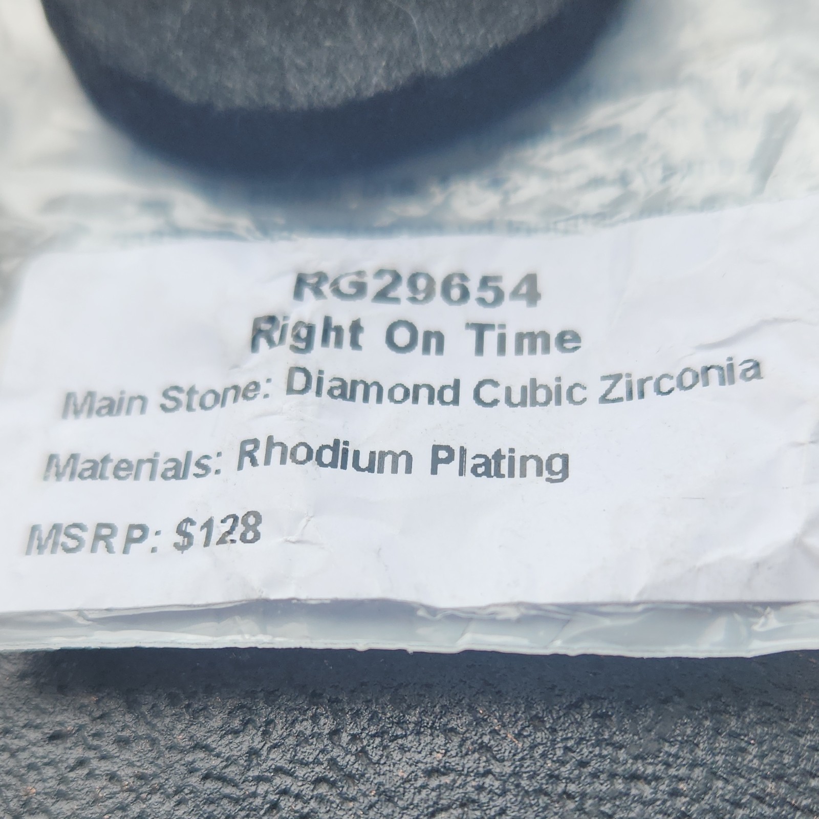 Bomb Party “Right On Time” Cocktail Ring Rhodium Plated Diamond CZ Sz 9 RG29654