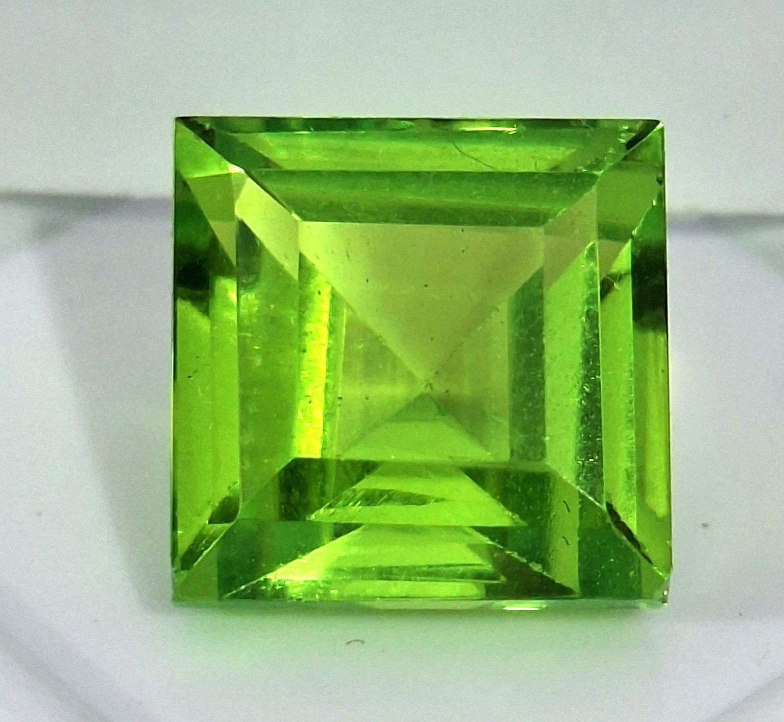 Green Peridot Natural Princess Cut 11-13 Ct Certified Loose Gemstone TQ2093