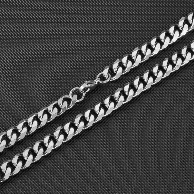 Men Simple Stainless Steel Cuban Chain Necklace Hip Hop Street Jewelry For Women