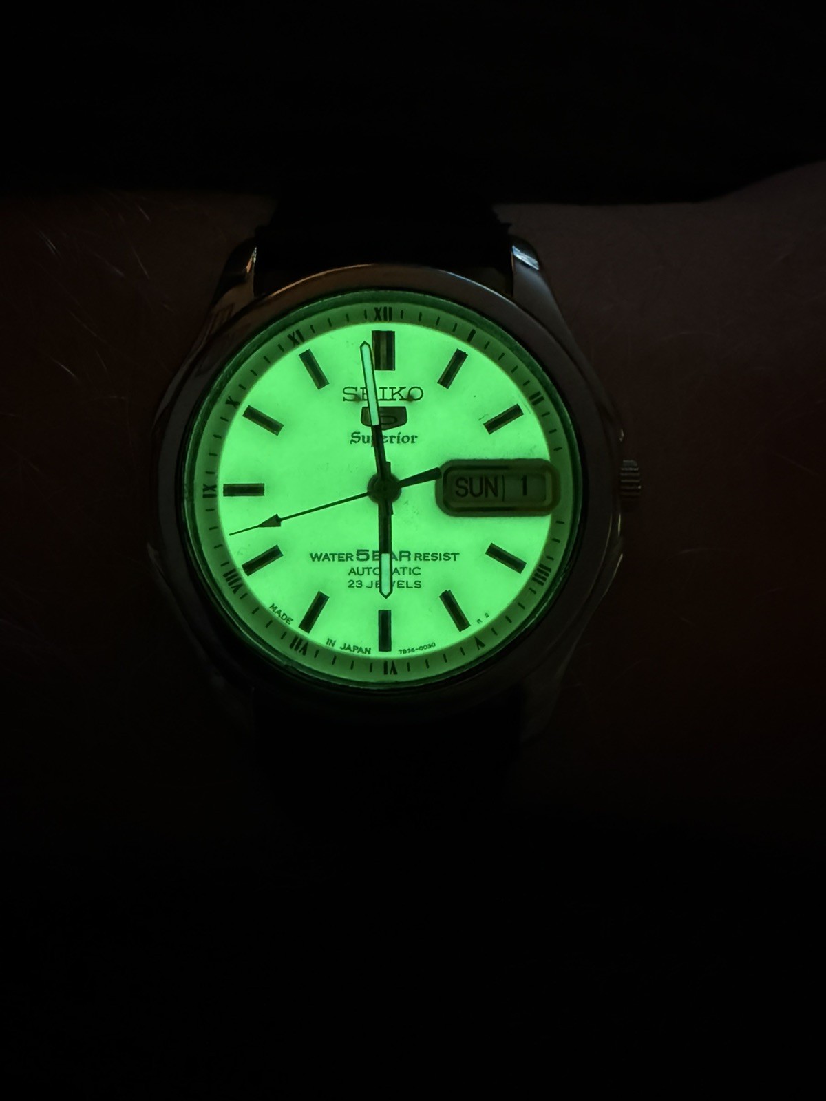Boxed Seiko 5 Superior 7S36-0030 Luminous Dial very nice. Returns accepted