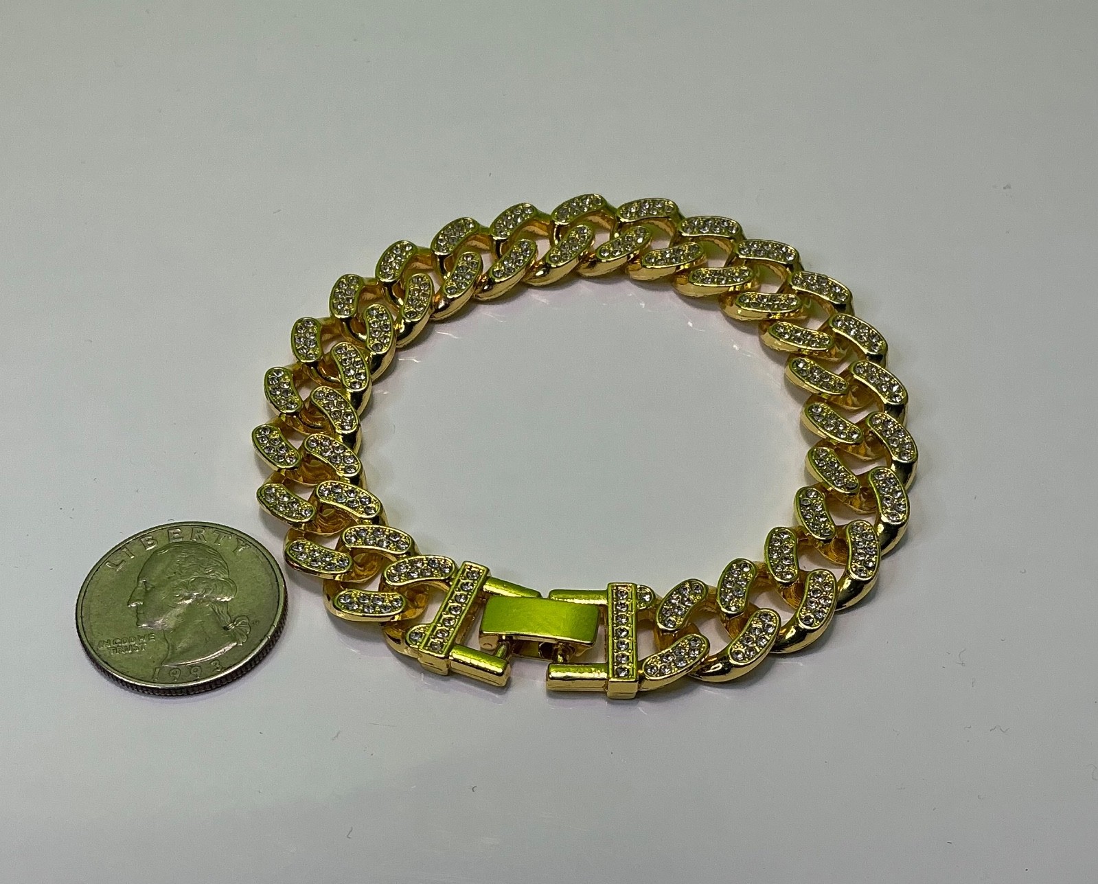 Biting Lip Pendant Necklace Bracelet Lot Hip Hop Iced 20” Inches CZ Chain Cuban