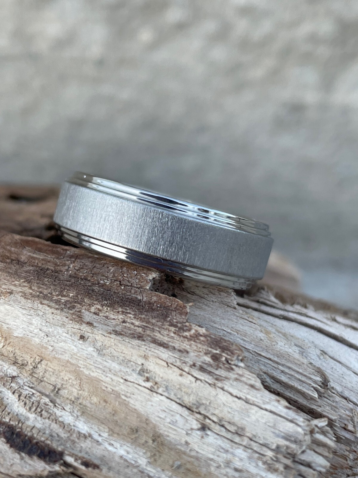 Comfort Fit Ring, Titanium Band, Double Stepped Edges, Made to Order, Wedding