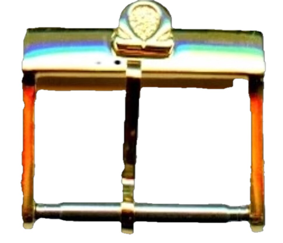 VINTAGE STEEL OR GOLD PLATED OMEGA BUCKLE 16mm INTERNAL DIAMETER – NO STRAP