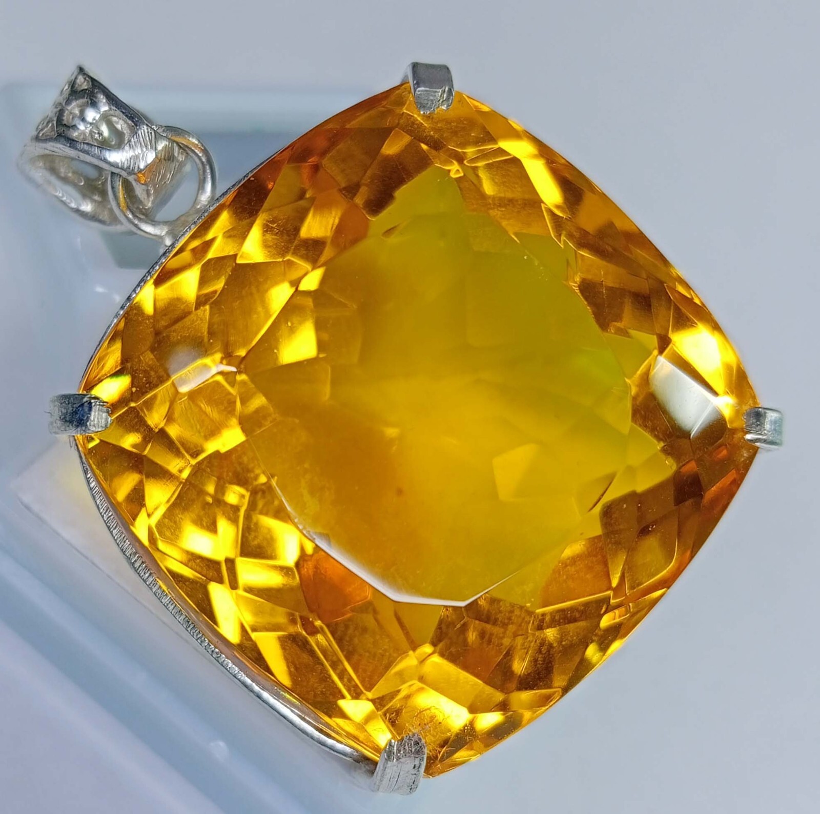 Yellow Topaz Pendant Natural Cushion Cut 137.90 Ct Gemstone EGL Certified PD018