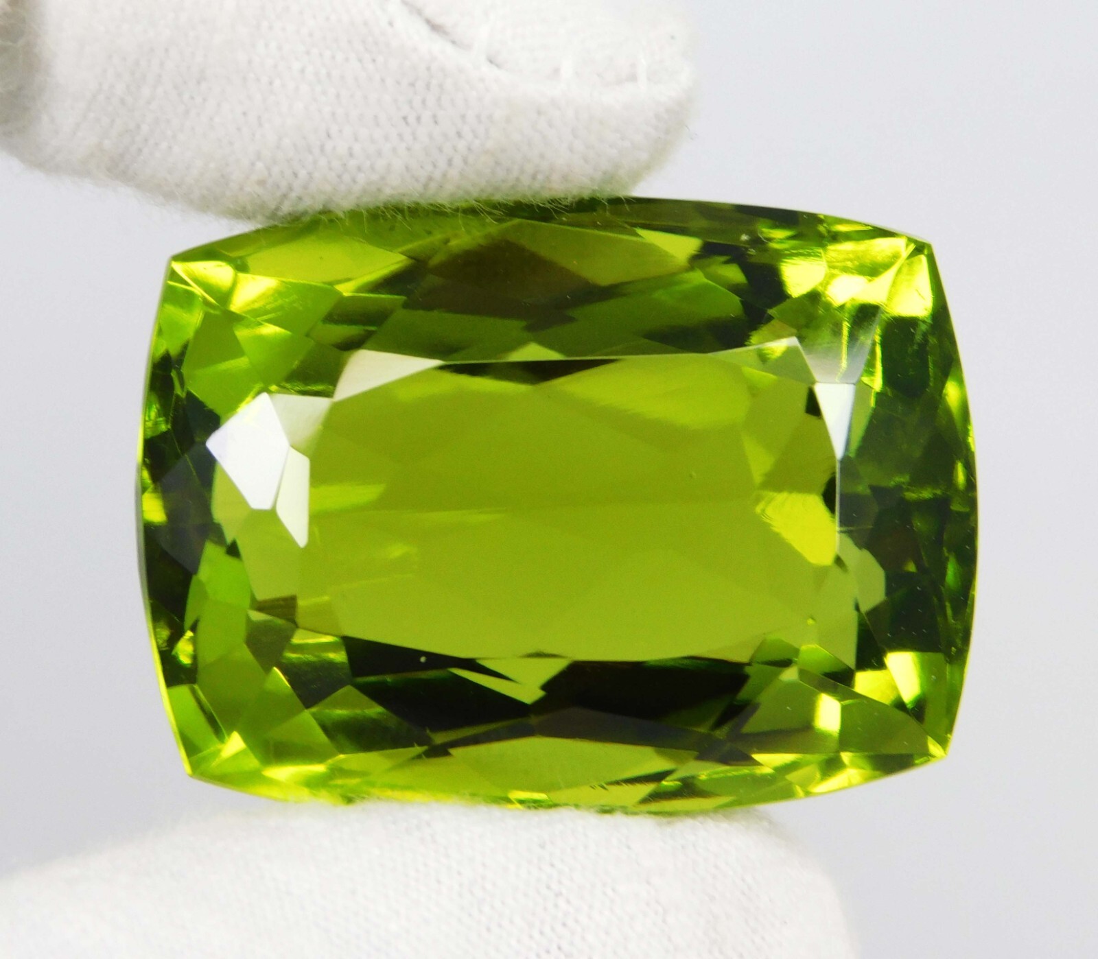 112.65 Ct Natural Green Peridot Cushion Cut Certified Loose Gemstone