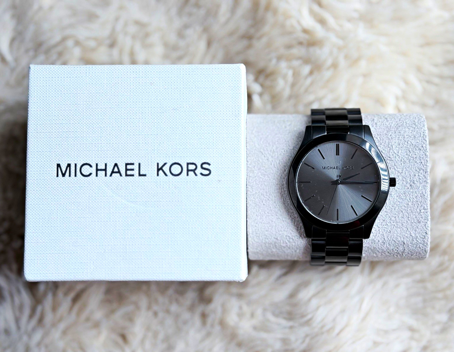 Michael Kors, Slim Runway, MK8507, Men’s, Black, Stainless Steel, Film Protected