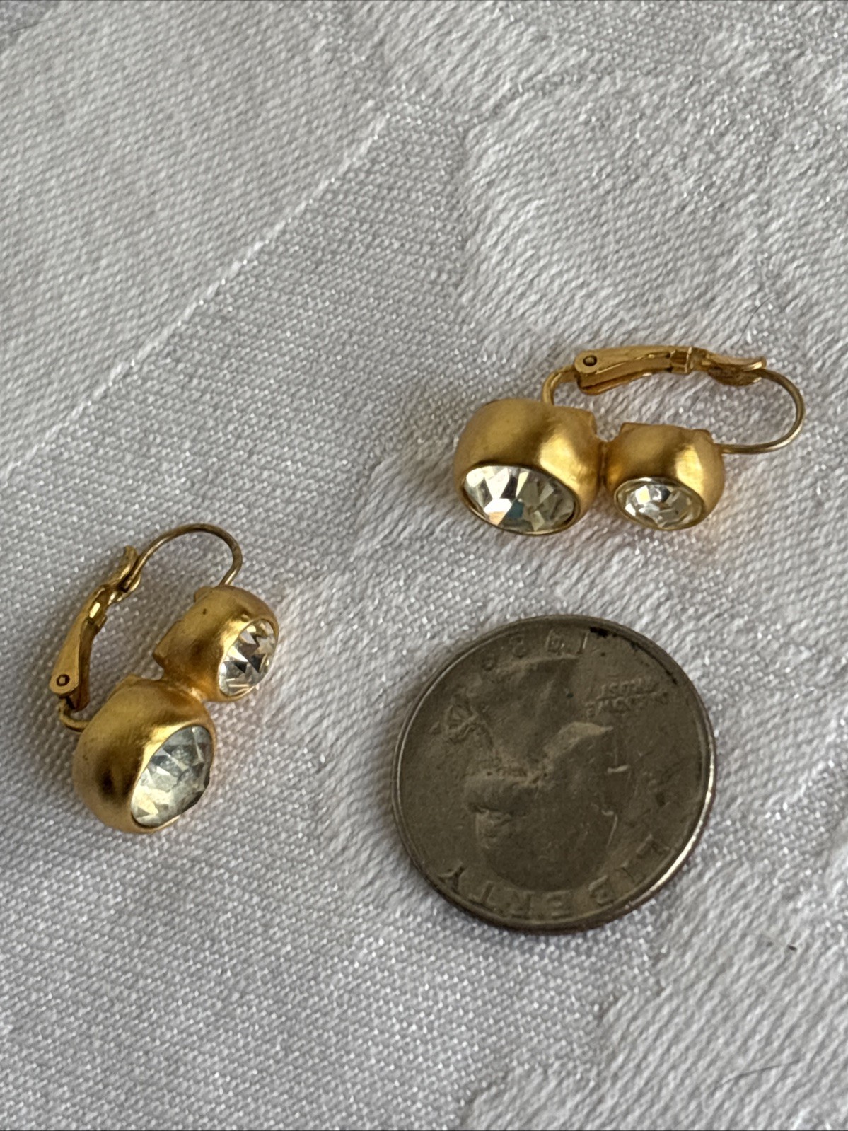 Park Lane Roma Necklace Long Satin Brushed Gold Tone & Anne Klein Earrings