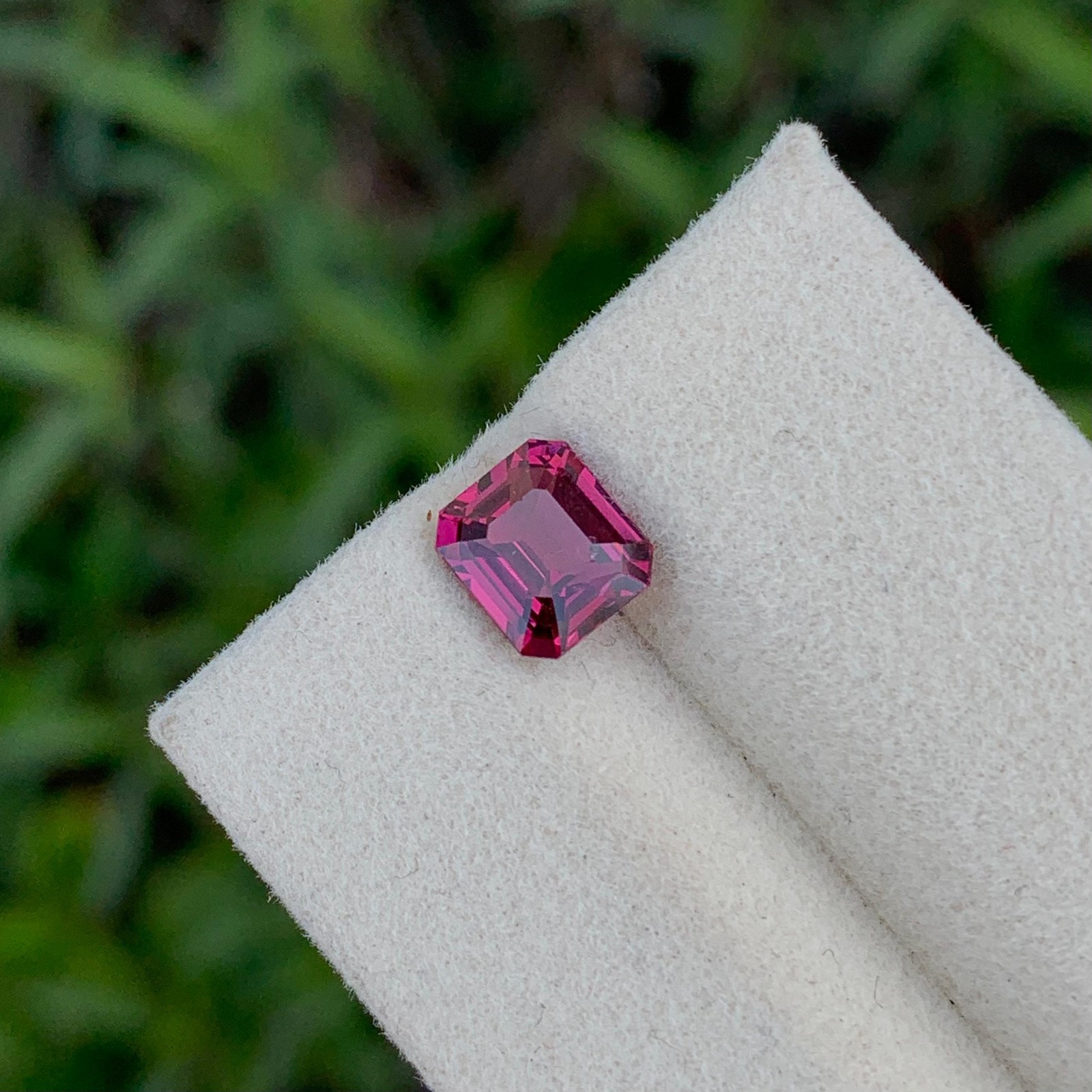 2.25 Cts Natural Slightly Included Red Garnet Emerald Cut Gemstone Tanzania