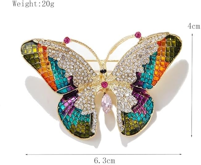 Fashion Luxury Colorful Rhinestone Butterfly Brooches For Women Insect Brooch