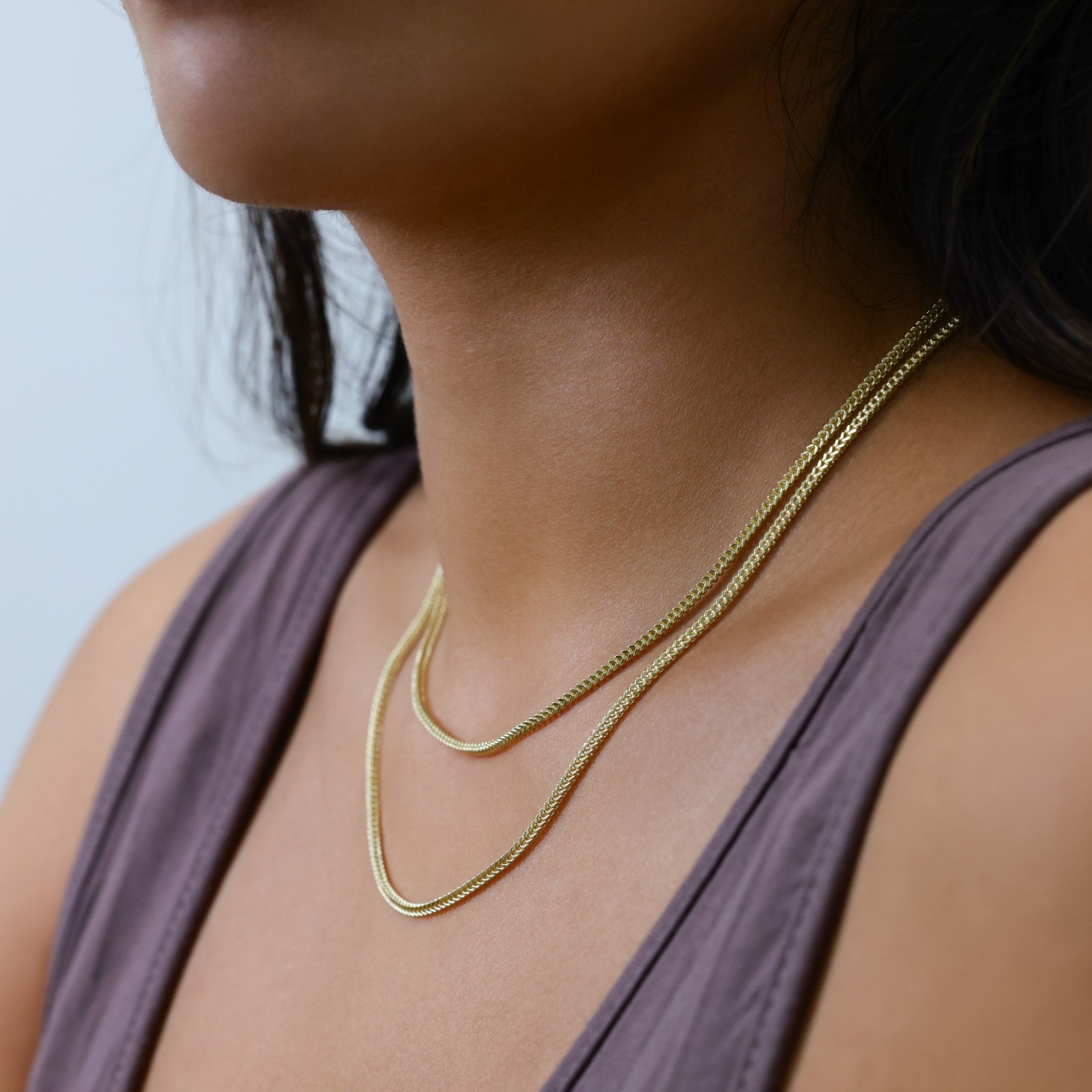 14K Yellow Gold 2mm Franco Box Wheat Foxtail Chain Necklace Mens Womens 16″- 24″