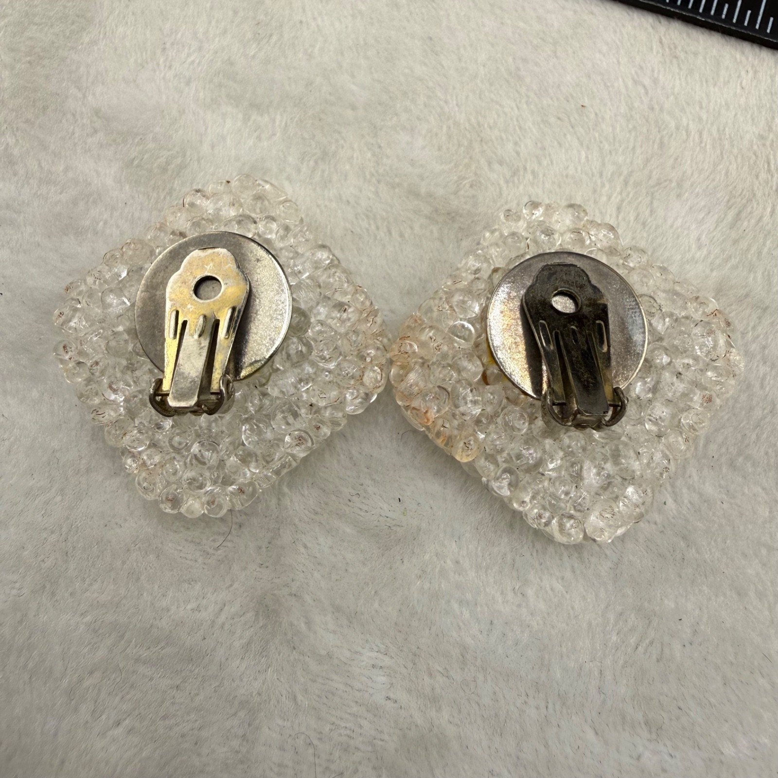 Vintage Retro Clip On Earrings Bubbles Popcorn