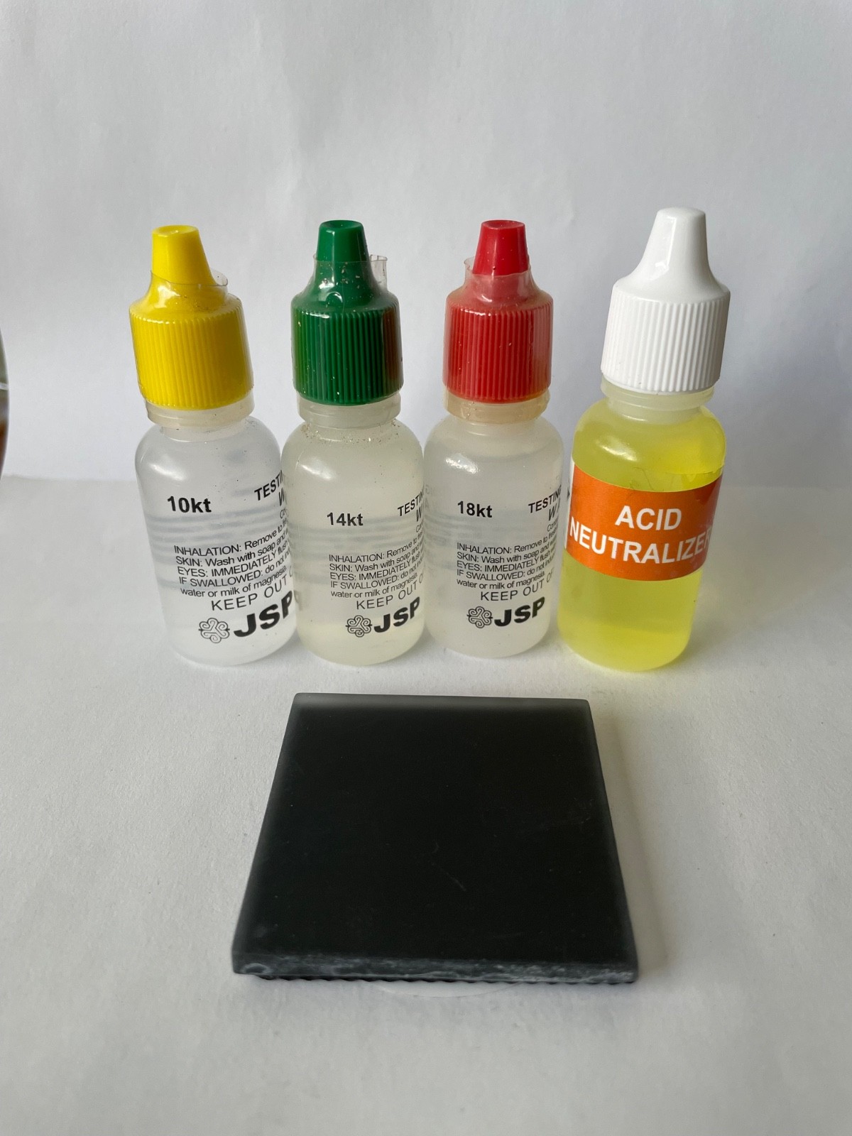 JSP 10k, 14k, 18k, Gold Test Acid, gold test stone, gold testing acids RSPM-GTE