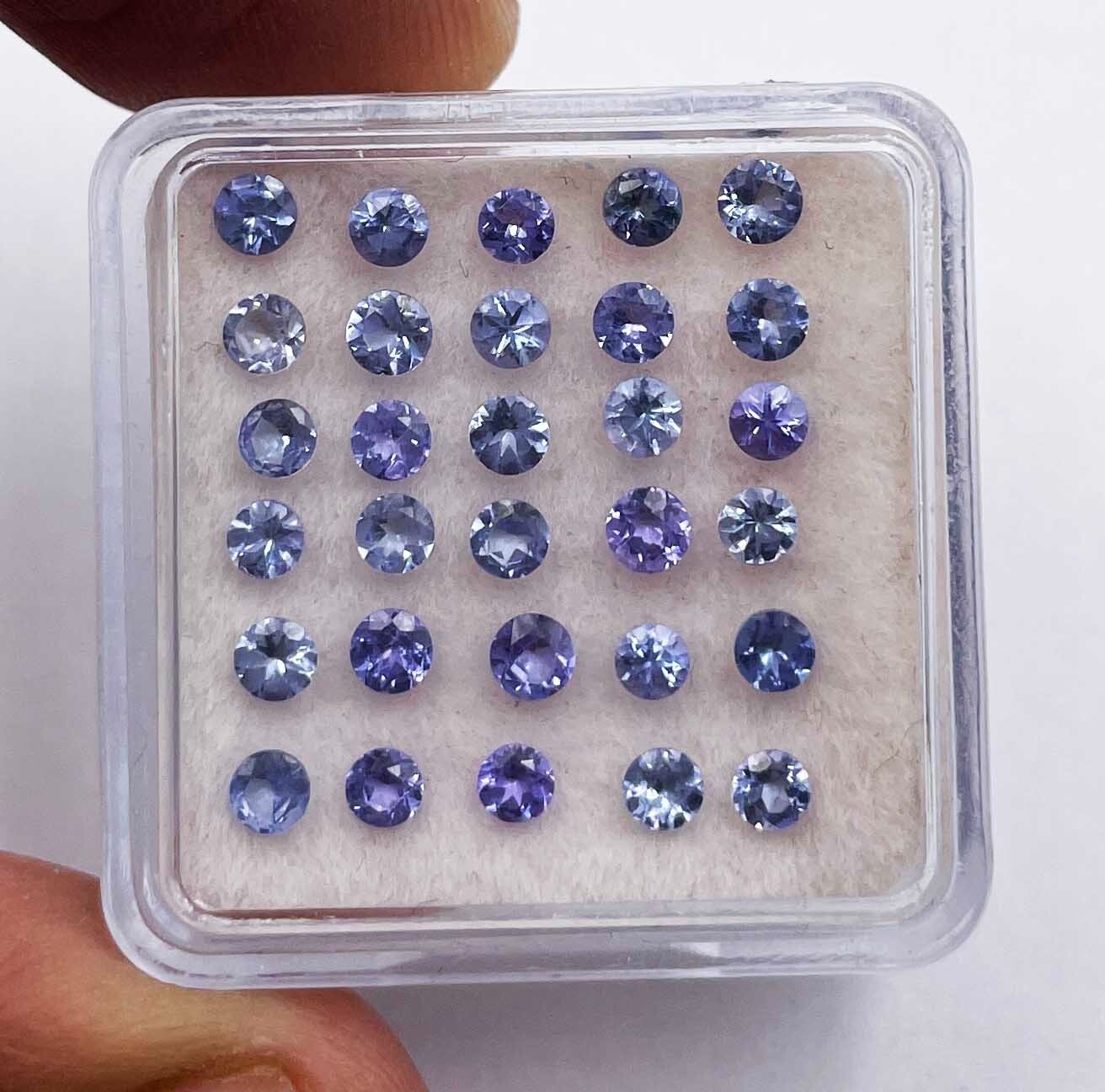 Natural Tanzanite Round Cut Loose Gemstone Lot 50 Pcs 2.50 MM 3.50 CT
