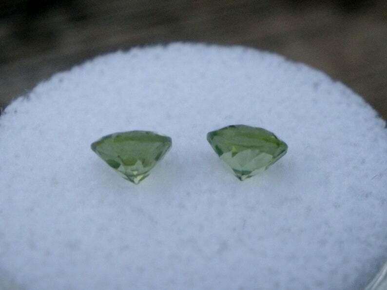 Peridot Round Loose Faceted Natural Gem Pair 5mm each