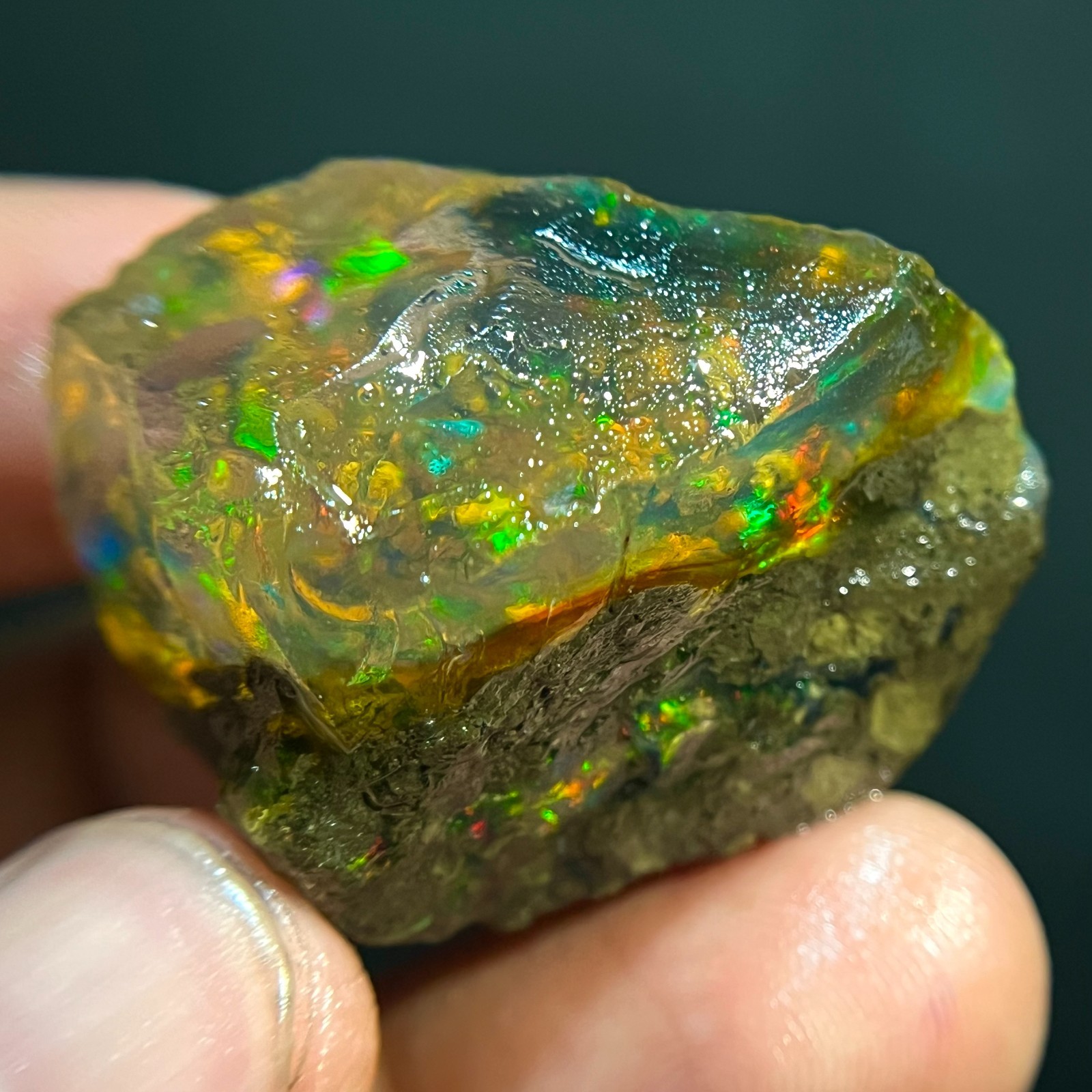 Opal Rough Natural Ethiopian 87 Cts Incredible Welo Multi Fire Opal Gemstone Raw