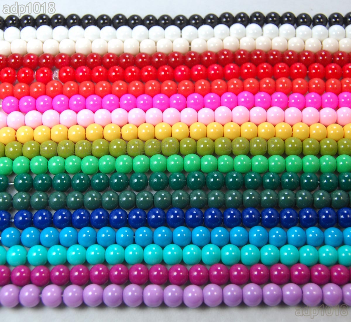 Quality Czech Opaque Glass Pearl Smooth Round Beads 16″4,6,8,10,12mm