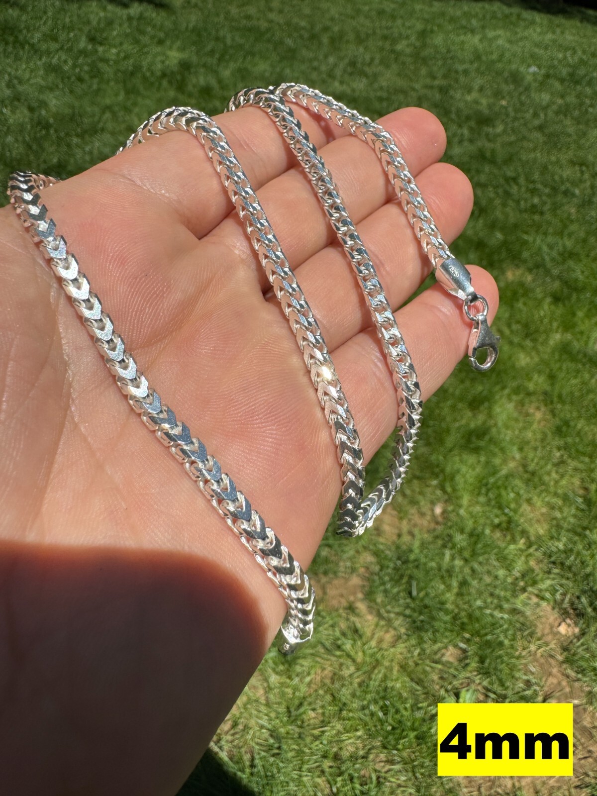 Real Solid 925 Sterling Silver Franco Chain 2-5mm Box Necklace Men Ladies 18-30″