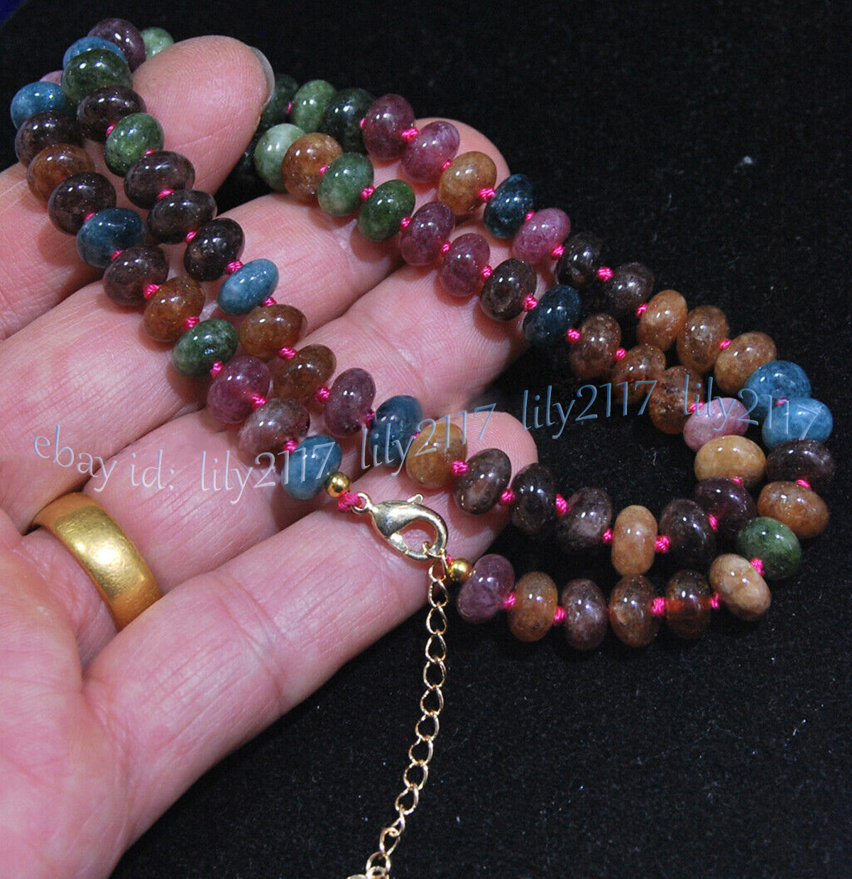 Natural Colorful Tourmaline Rondelle Gemstone Beads Necklace 14-48” 4x6mm 5x8mm