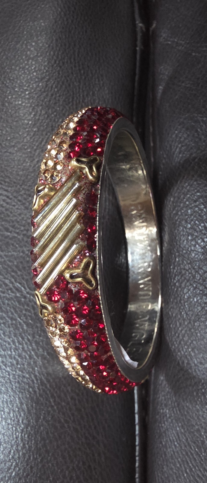 Red Enameled Bangle Bracelet by Rani NWOT