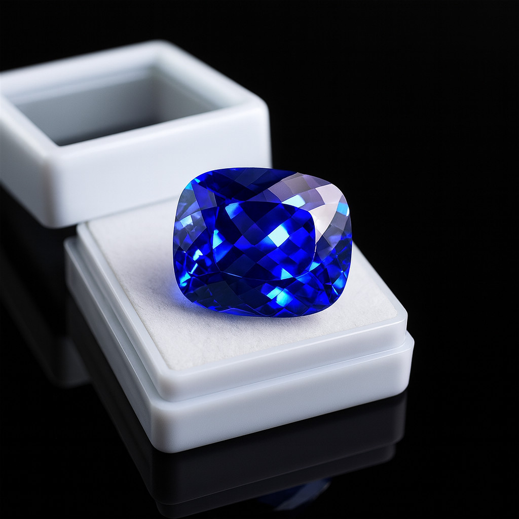 CERTIFIED Natural Blue Tanzanite 17 Ct Cushion Cut Flawless Loose Gemstone