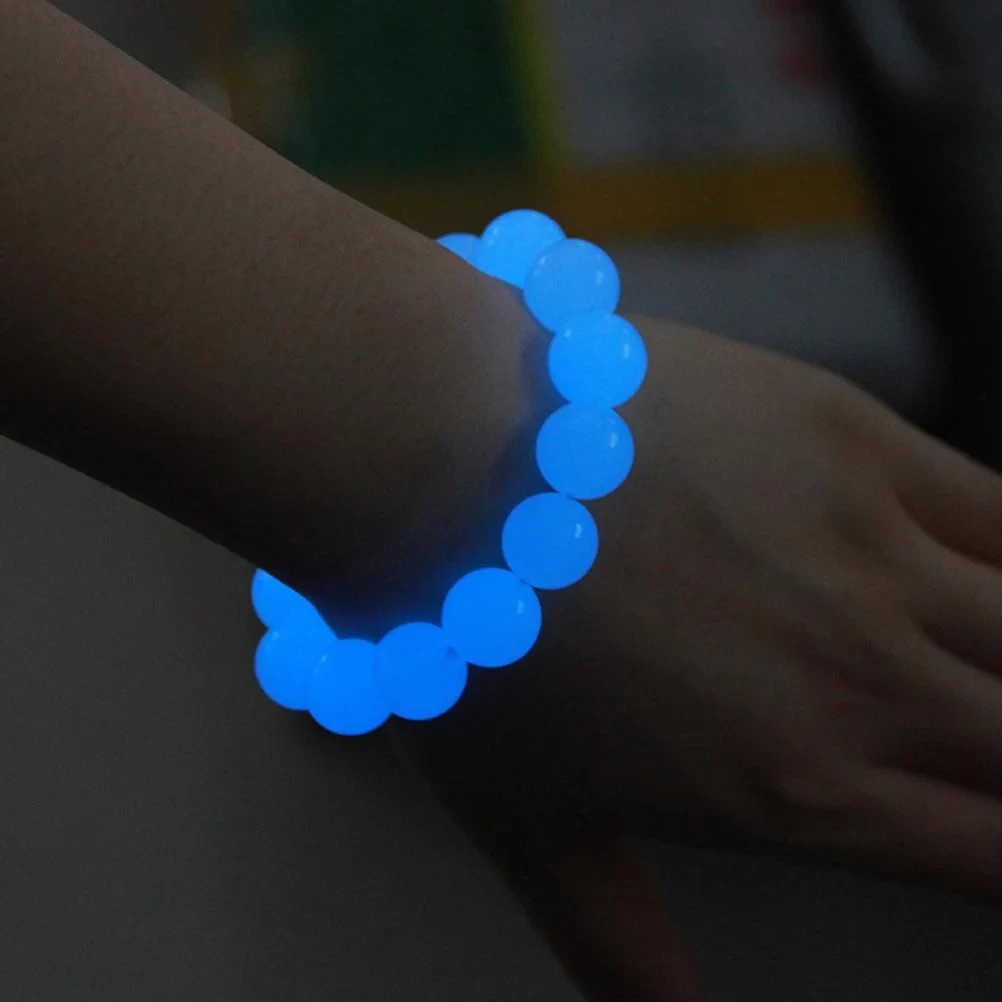 2pcs Luminous Stone Round Bead Bracelet Glow In The Dark Jewelry Party Gift