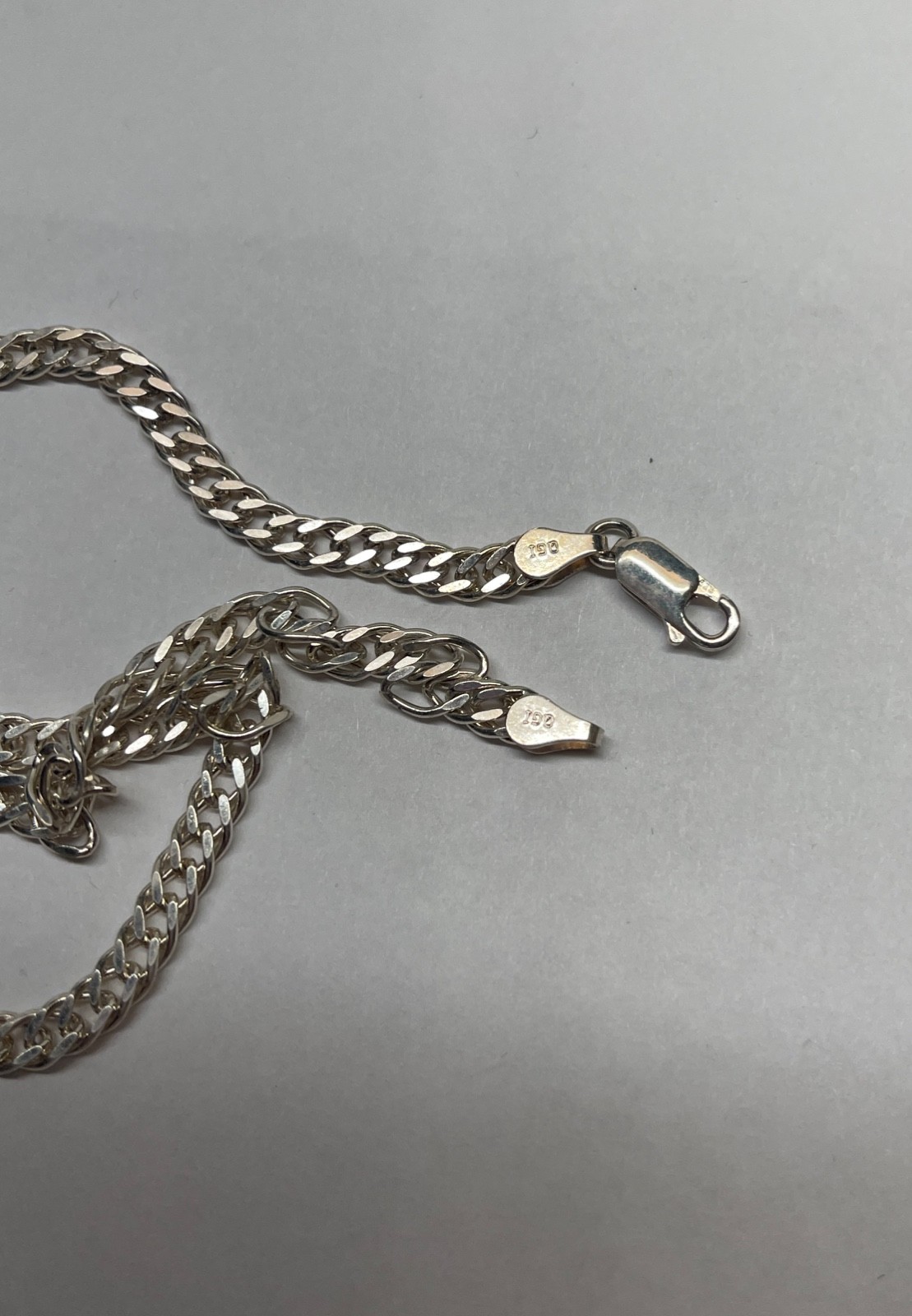 Italy 925 Sterling Silver Double Curb Cuban Chain Necklace 24” 17.7g