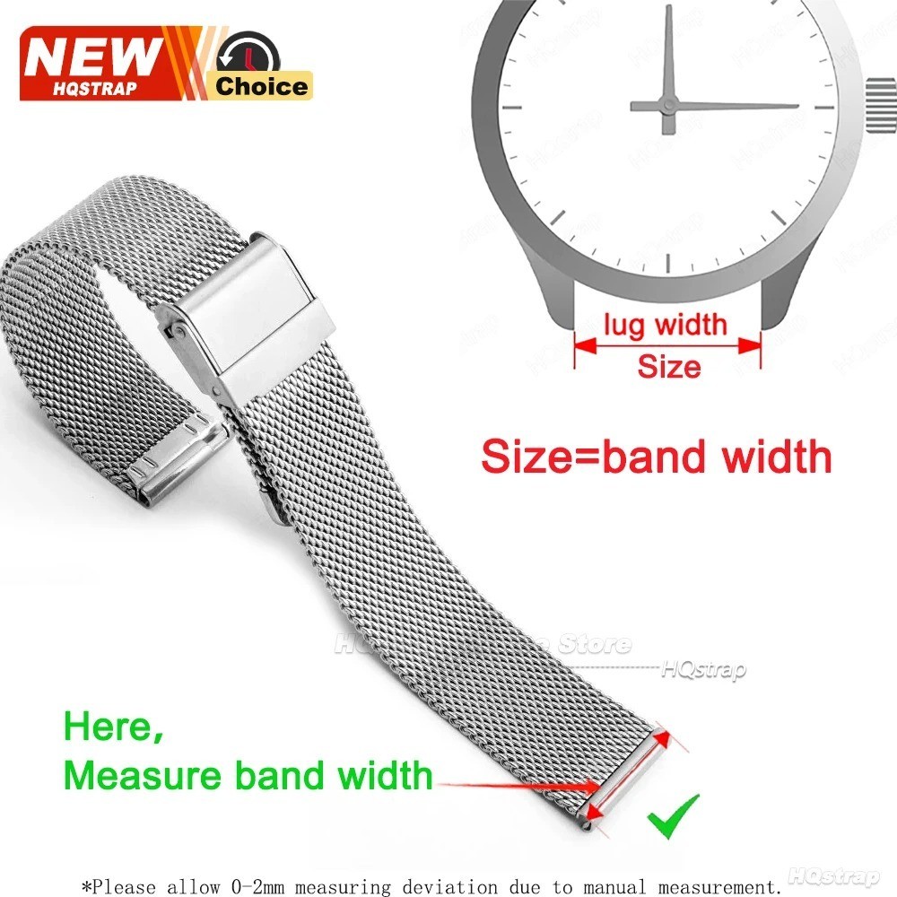 Stainless Steel Mesh Watch Strap Milanese Metal Band 12 14 16 18 20 22 24mm