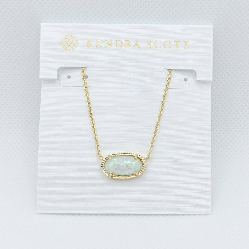 Kendra Scott Elisa Gold Pendant Necklace in White Opal