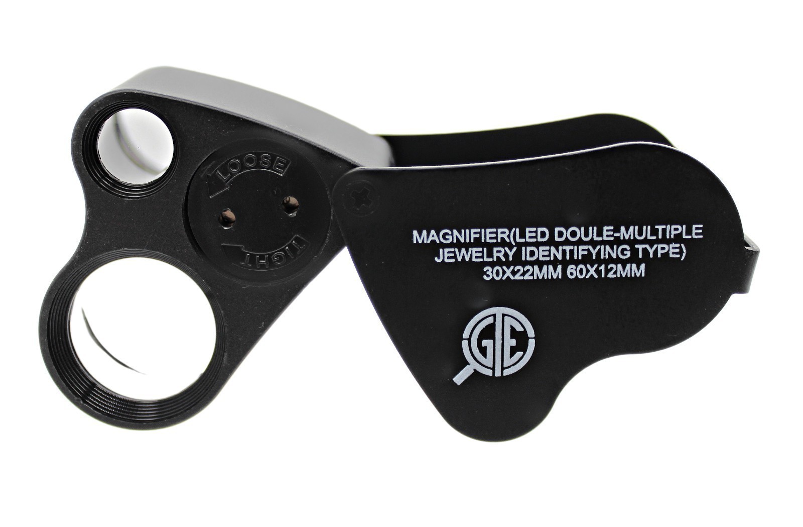 Foldable LED Magnifier 30X 60X Illuminated Jewel Loupe for Gold Identification