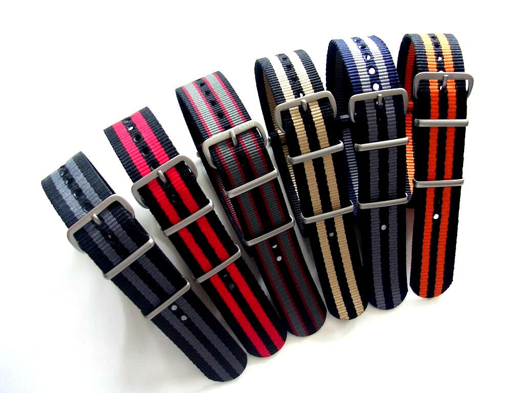 Grey 18mm NATO G10 Premium nylon Combat watch band 2 pak RAF Bonded IW SUISSE