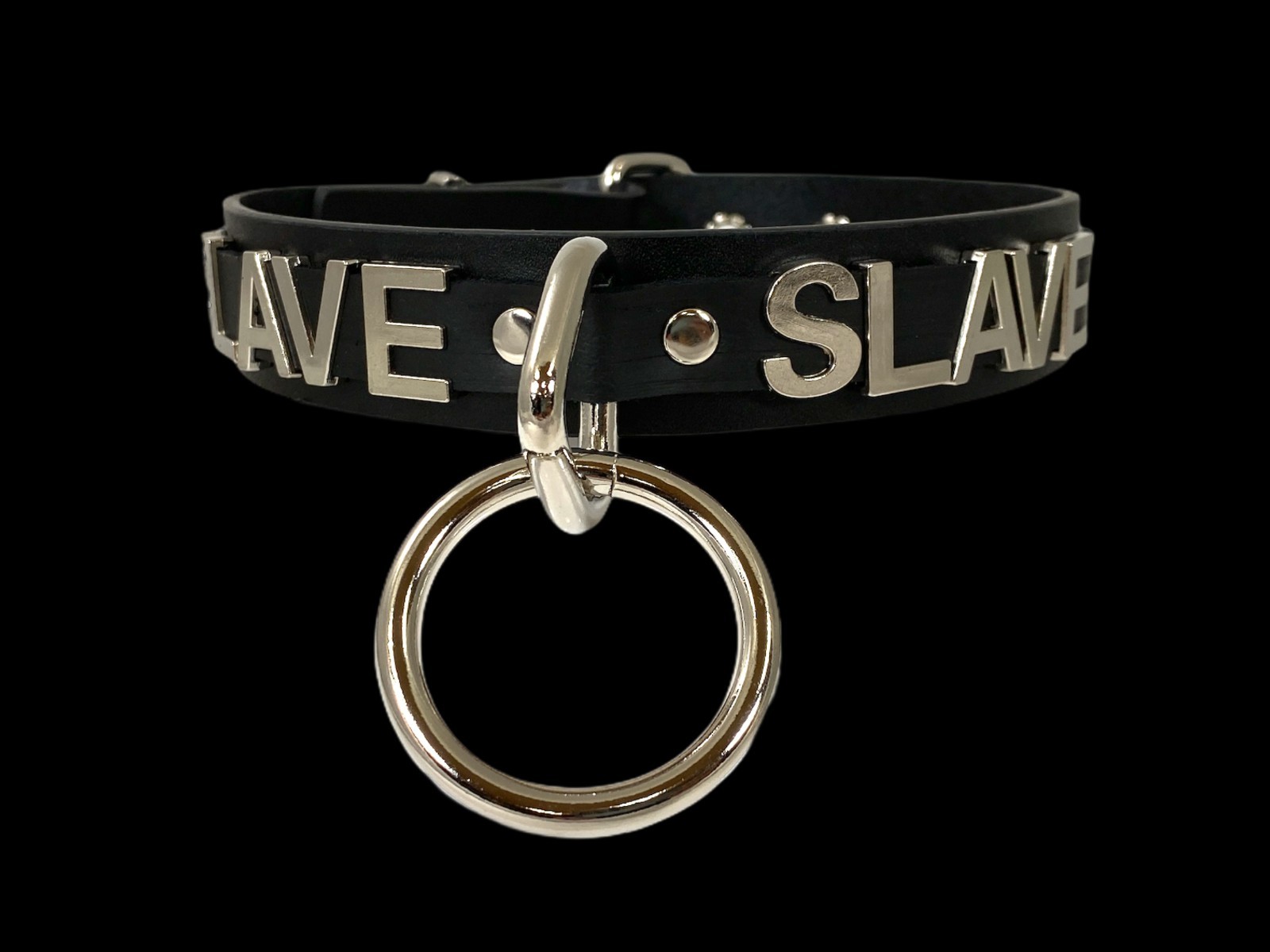 Name Bondage Collar Black O Ring Letter Slave Leather BDSM Choker Slut Choker