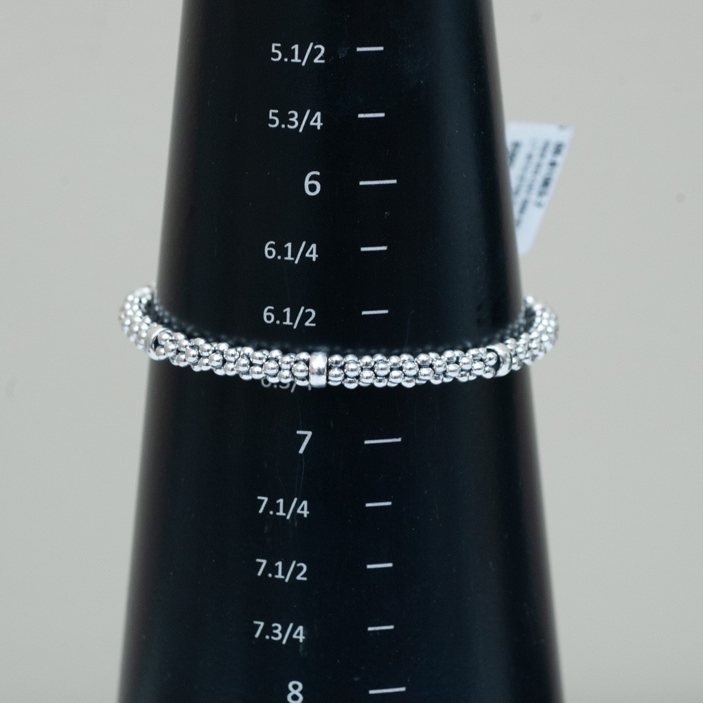 LAGOS Sterling Silver Signature Caviar 5mm Rope Station Bracelet 7 Medium New