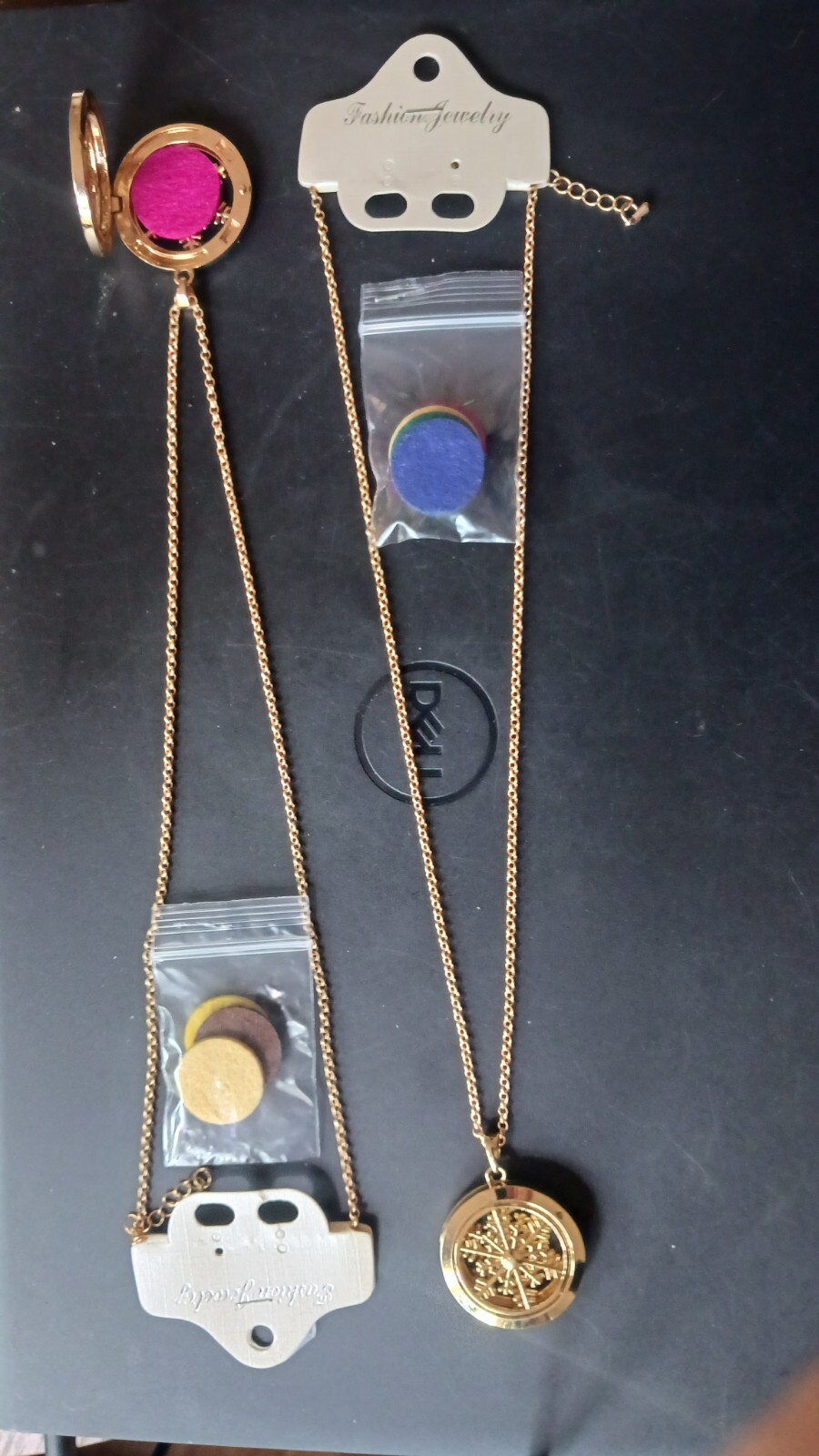 2 Aromatherapy Essential Oil Pendant Diffuser. Snowflake Necklace.