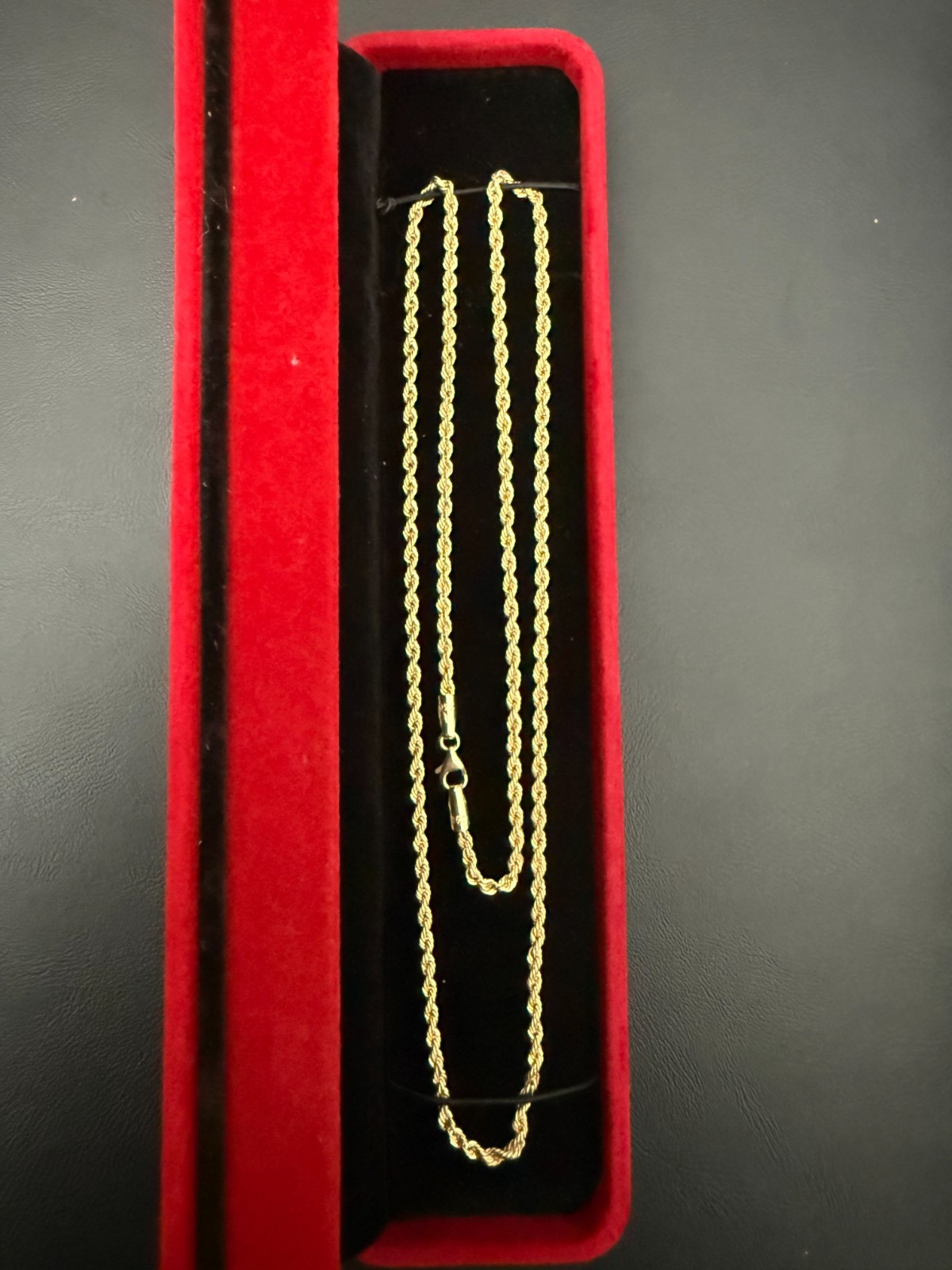 Solid 18K Yellow Gold Rope Chain Necklace 26” – 2mm – 6.80g Genuine 750