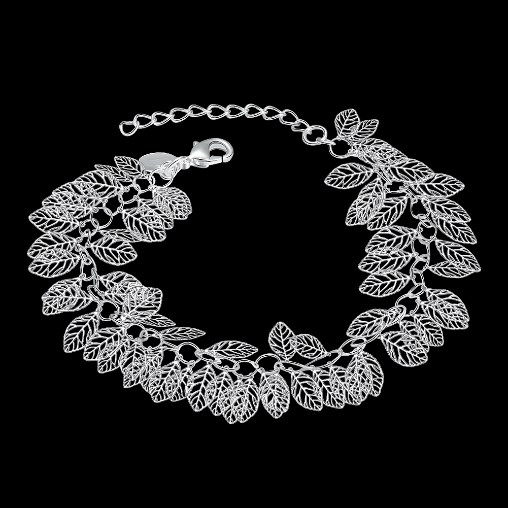 925 Sterling Silver Leafs Lobster 8 Inches 2.7MM Bracelet L141