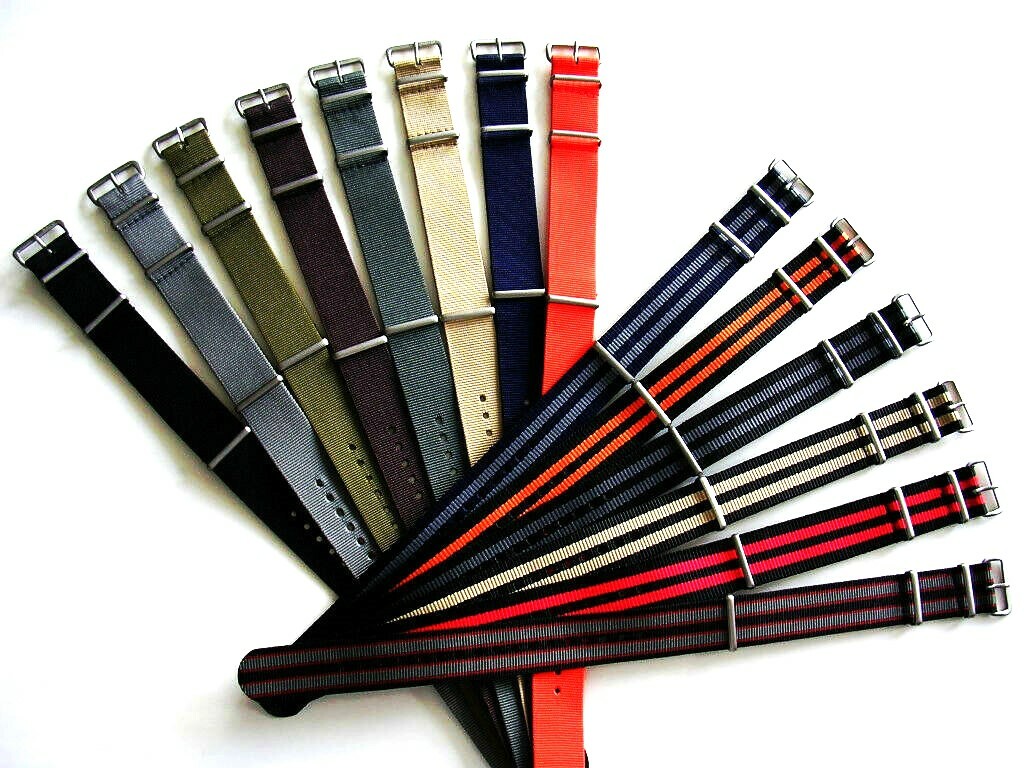 19mm NATO G10® military nylon watch band strap Black Grey OD Green Blue Bond Tan