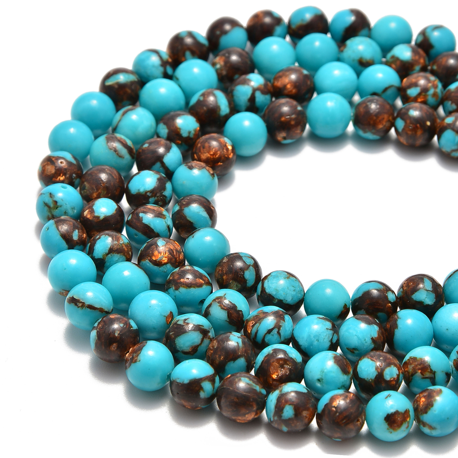 Bronzite Turquoise Smooth Round Beads 4mm 6mm 8mm 10mm 15.5″ Strand