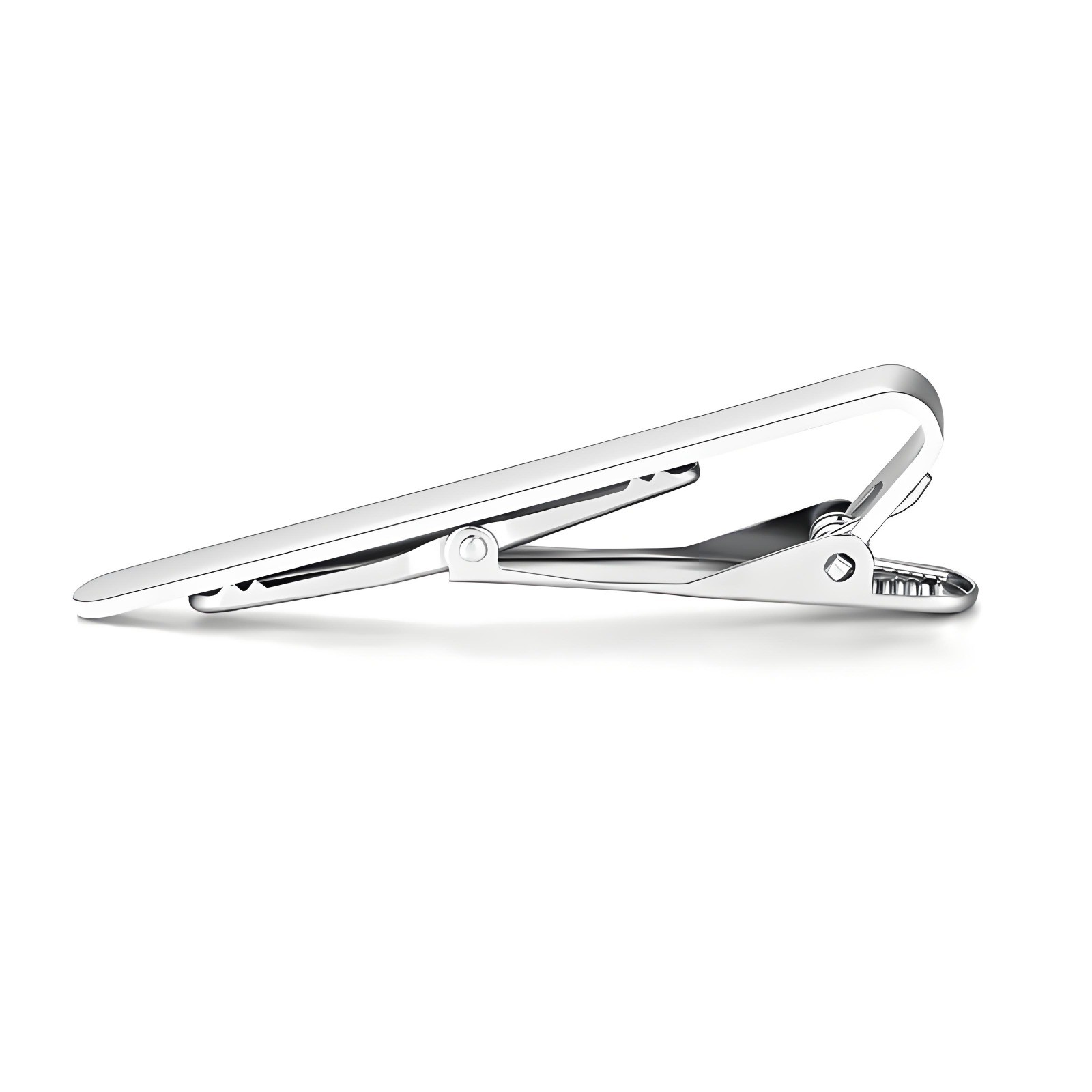 Silver Stainless Steel Tie Clip Bar Necktie Silver Mens Clasp Clamp 2.2″ Inches