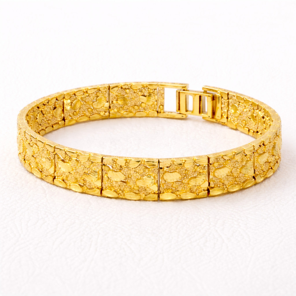 Italian 1/200 14k Yellow Gold Oro Nugget Bracelet Pulsera 8mm Men and Women in