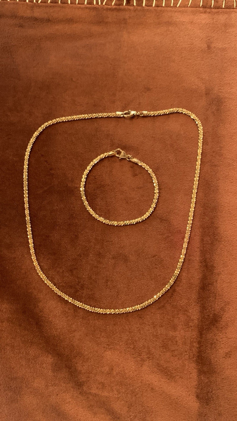 Popcorn Chain Jewelry Set Made In Italy Excellent