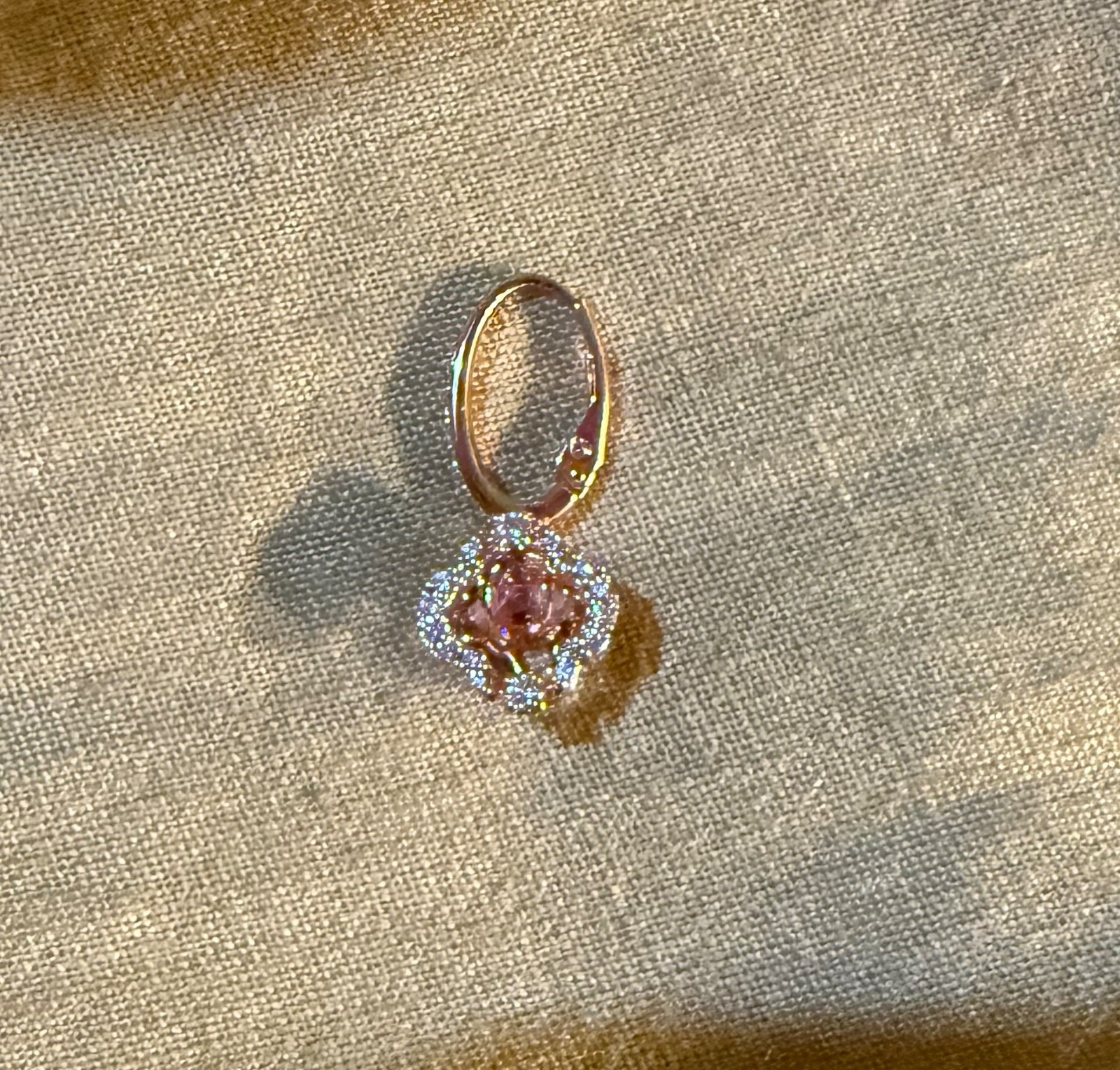 New SWAROVSKI Una Drop Earrings Clover Design with Pink Drop 18K Rose Gold