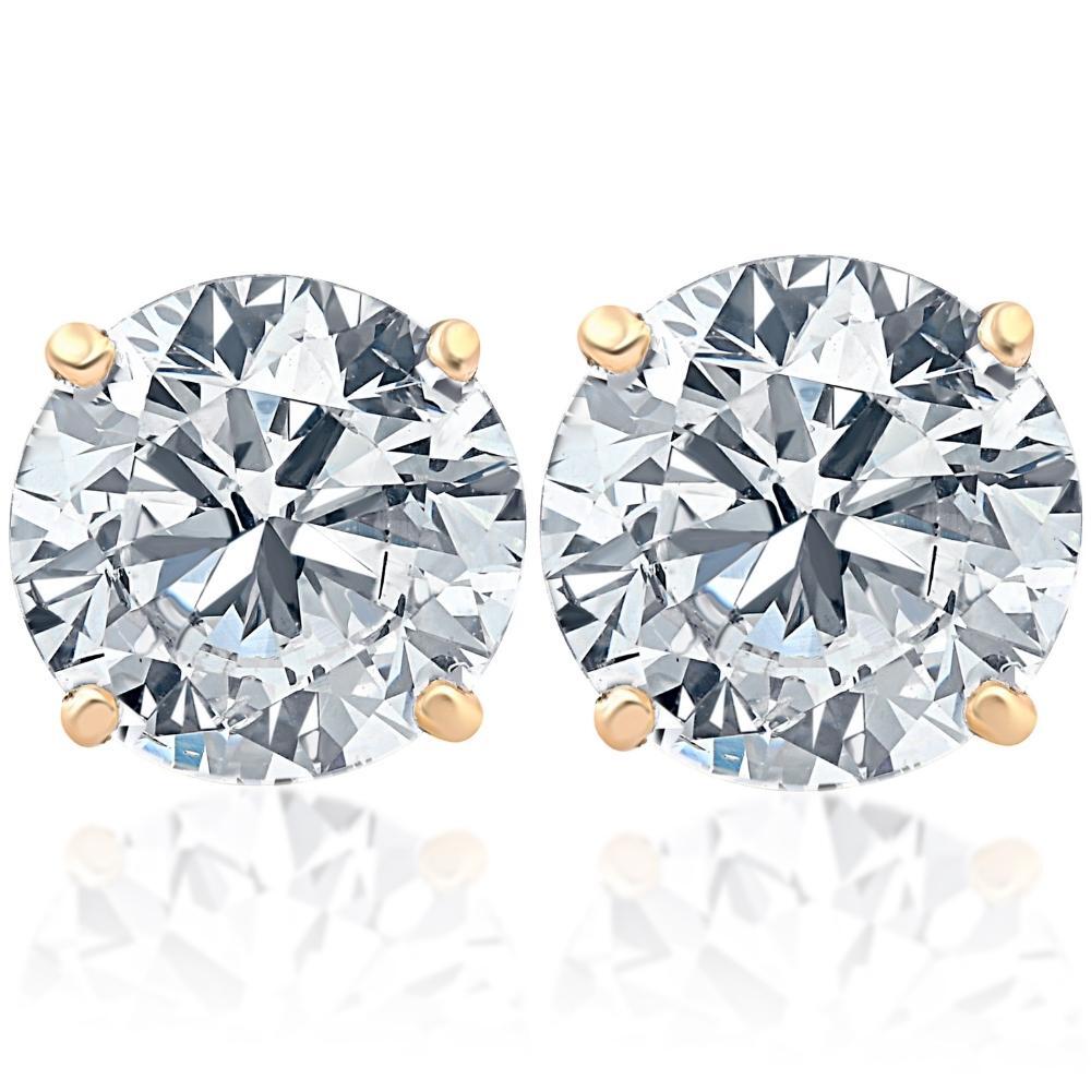 1 1/2ct Lab Grown Diamond Studs 14k Yellow Gold Earrings