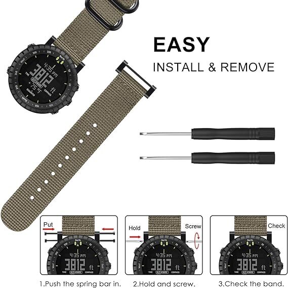 For Suunto Core (24mm) Watch Band Replacement Sport Strap Woven Nylon Adjustable
